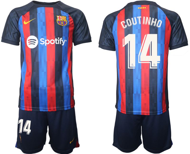 Men 2022-2023 Club Barcelona home blue #14 Soccer Jerseys